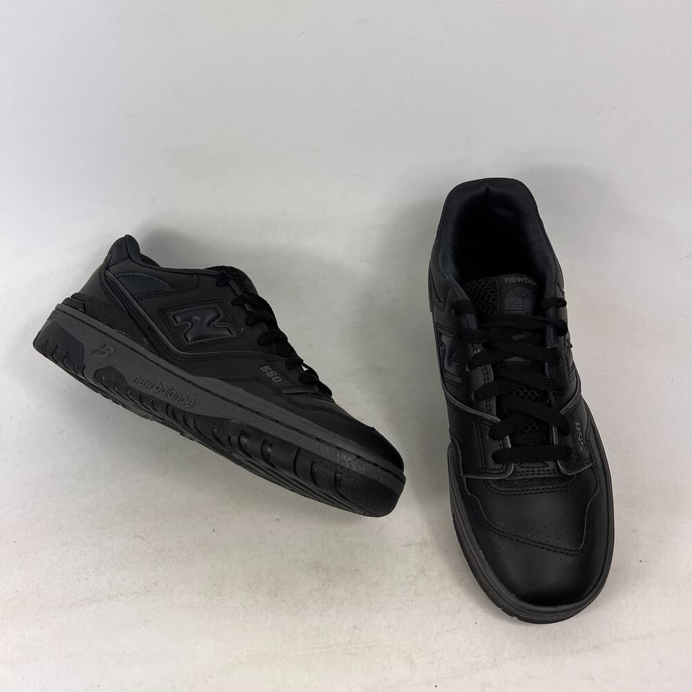 New Balance 550 athletic sneakers youth size 6.5 triple black minimalist NEW